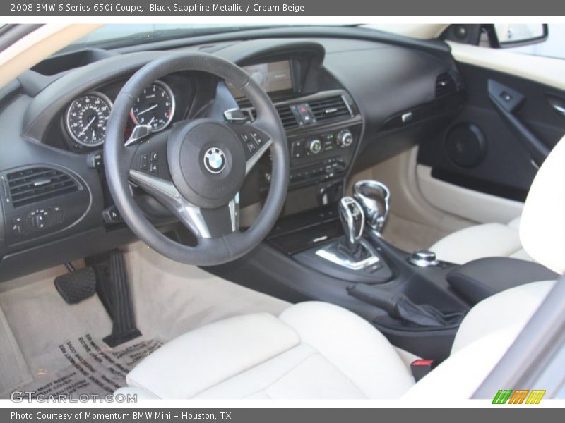 Black Sapphire Metallic / Cream Beige 2008 BMW 6 Series 650i Coupe