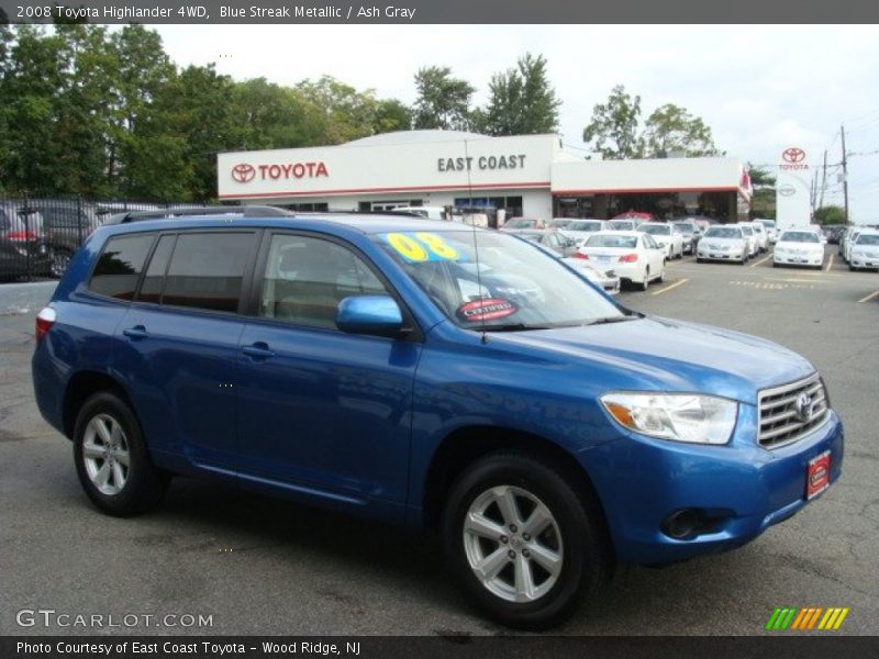 Blue Streak Metallic / Ash Gray 2008 Toyota Highlander 4WD