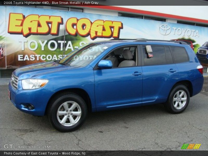 Blue Streak Metallic / Ash Gray 2008 Toyota Highlander 4WD