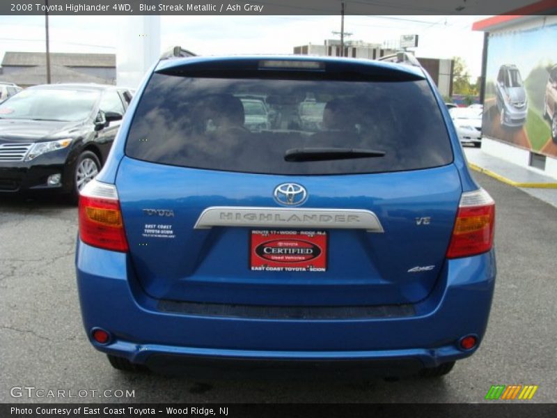 Blue Streak Metallic / Ash Gray 2008 Toyota Highlander 4WD