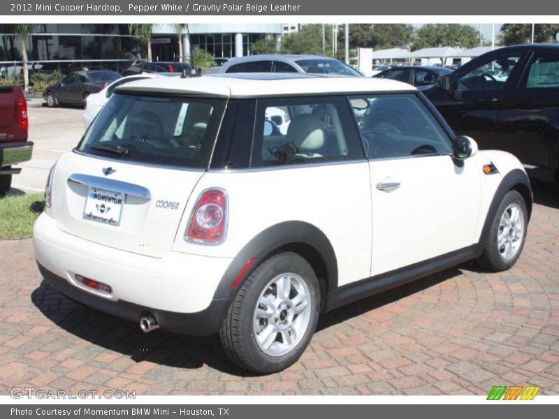 Pepper White / Gravity Polar Beige Leather 2012 Mini Cooper Hardtop