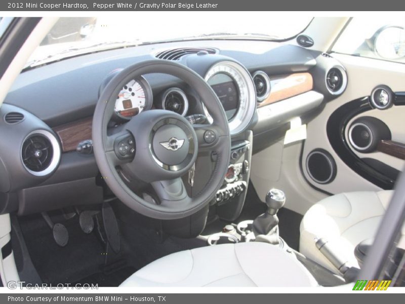 Pepper White / Gravity Polar Beige Leather 2012 Mini Cooper Hardtop