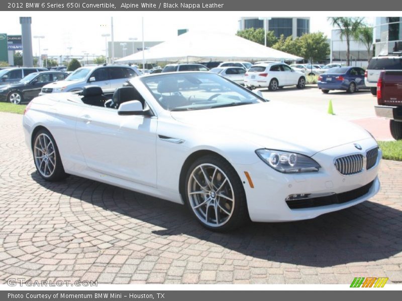 Alpine White / Black Nappa Leather 2012 BMW 6 Series 650i Convertible