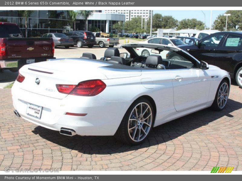 Alpine White / Black Nappa Leather 2012 BMW 6 Series 650i Convertible