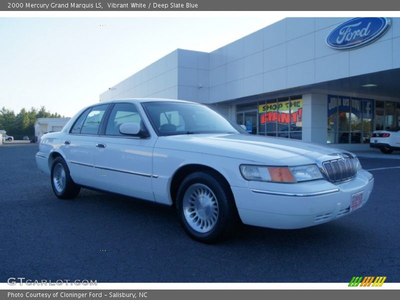 Vibrant White / Deep Slate Blue 2000 Mercury Grand Marquis LS