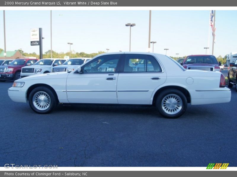 Vibrant White / Deep Slate Blue 2000 Mercury Grand Marquis LS