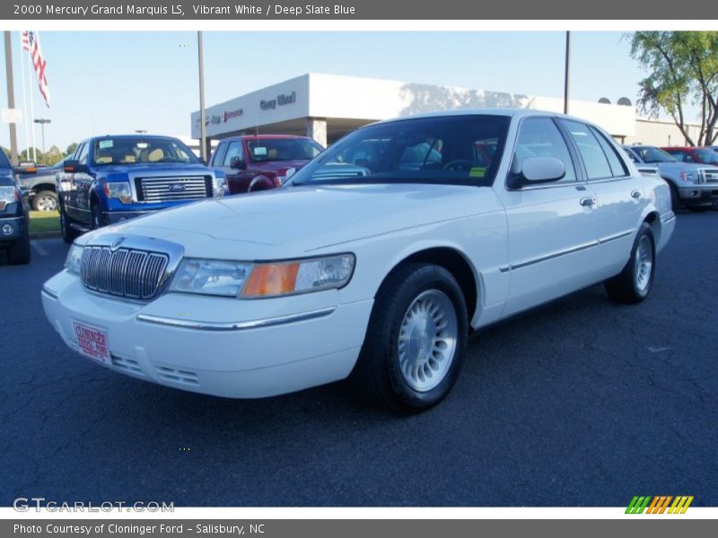 Vibrant White / Deep Slate Blue 2000 Mercury Grand Marquis LS