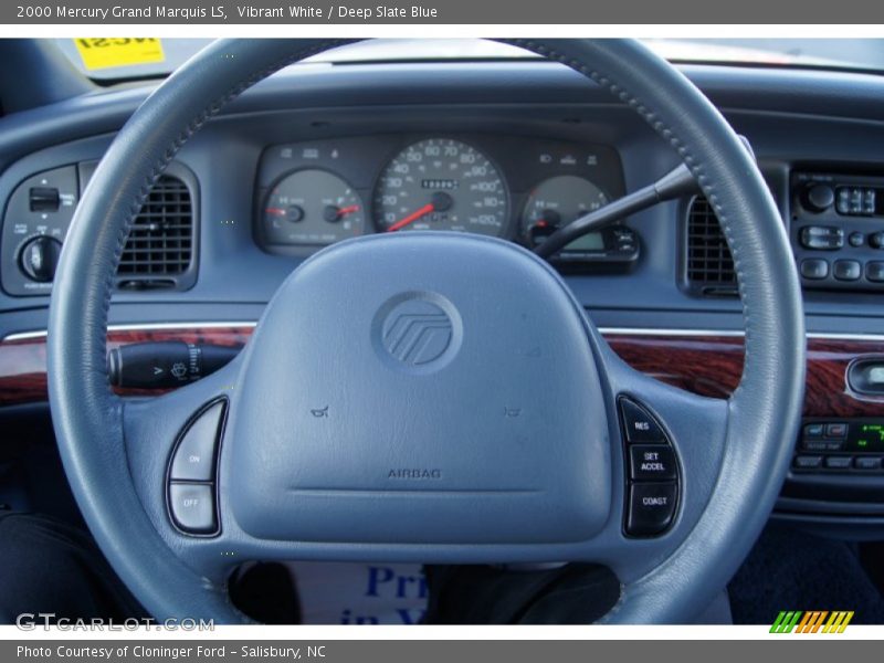 Vibrant White / Deep Slate Blue 2000 Mercury Grand Marquis LS