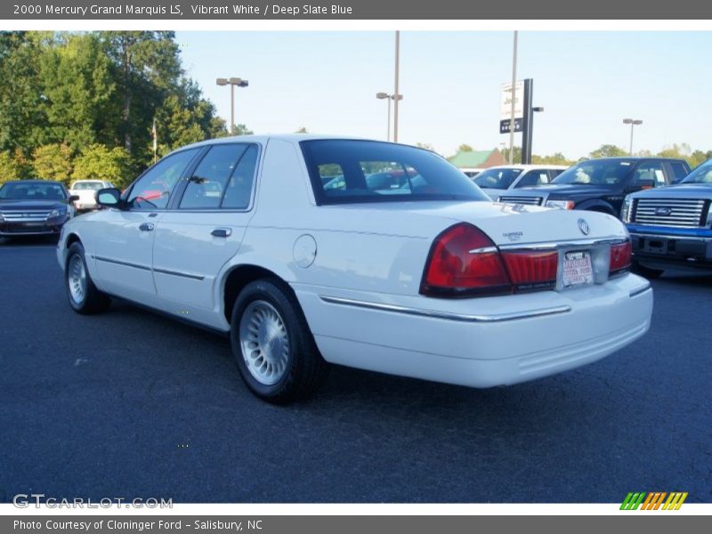 Vibrant White / Deep Slate Blue 2000 Mercury Grand Marquis LS