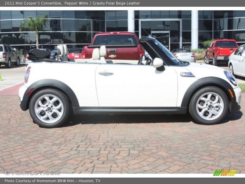 Pepper White / Gravity Polar Beige Leather 2011 Mini Cooper S Convertible