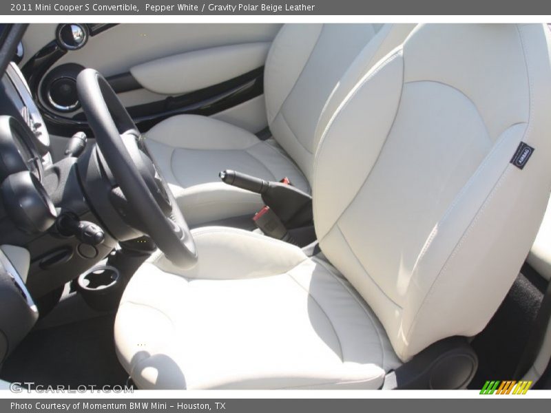 Pepper White / Gravity Polar Beige Leather 2011 Mini Cooper S Convertible