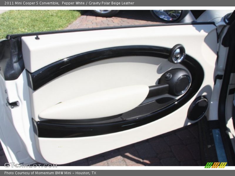 Pepper White / Gravity Polar Beige Leather 2011 Mini Cooper S Convertible