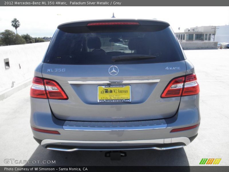 Palladium Silver Metallic / Grey 2012 Mercedes-Benz ML 350 4Matic