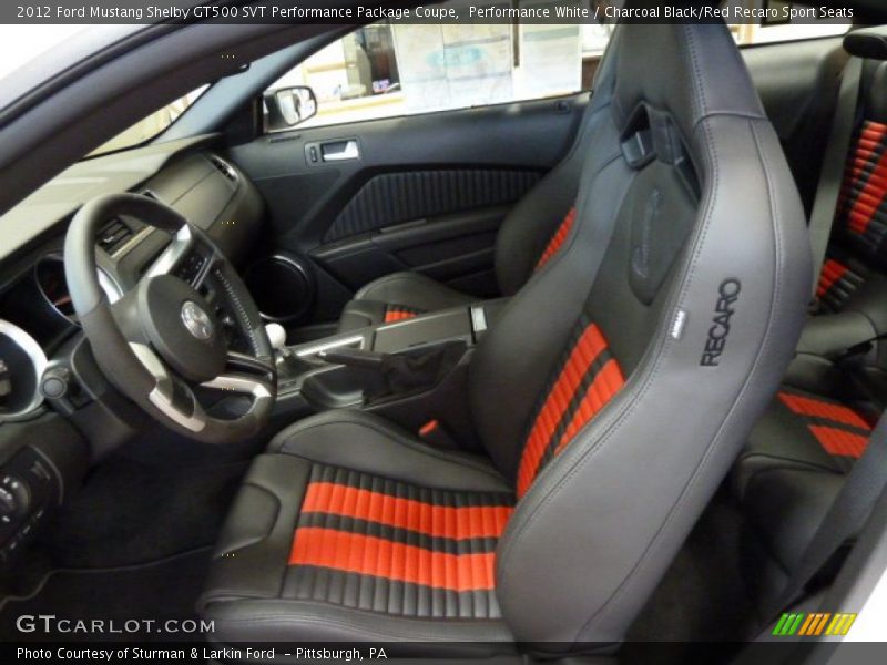  2012 Mustang Shelby GT500 SVT Performance Package Coupe Charcoal Black/Red Recaro Sport Seats Interior