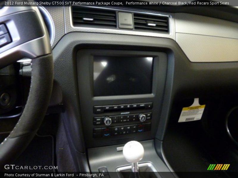 Performance White / Charcoal Black/Red Recaro Sport Seats 2012 Ford Mustang Shelby GT500 SVT Performance Package Coupe