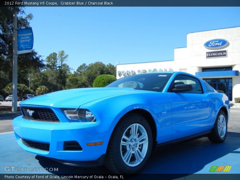 Grabber Blue / Charcoal Black 2012 Ford Mustang V6 Coupe