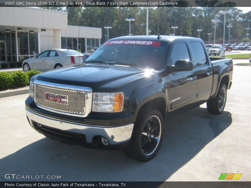 Onyx Black / Very Dark Cashmere/Light Cashmere 2007 GMC Sierra 1500 SLT Crew Cab 4x4