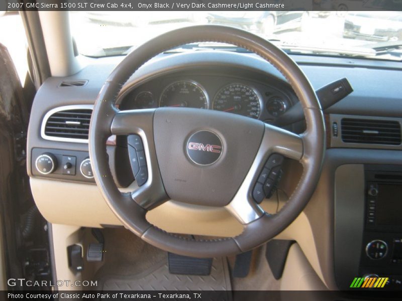 Onyx Black / Very Dark Cashmere/Light Cashmere 2007 GMC Sierra 1500 SLT Crew Cab 4x4
