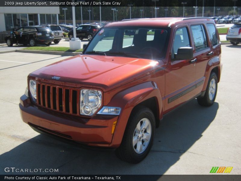 Sunburst Orange Pearl / Dark Slate Gray 2009 Jeep Liberty Sport