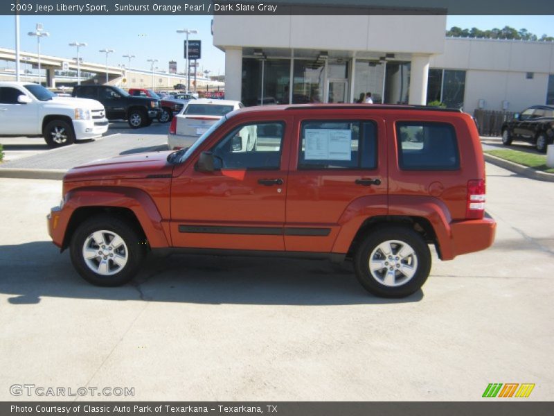 Sunburst Orange Pearl / Dark Slate Gray 2009 Jeep Liberty Sport