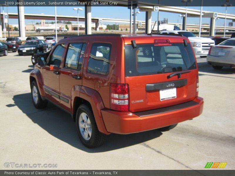 Sunburst Orange Pearl / Dark Slate Gray 2009 Jeep Liberty Sport