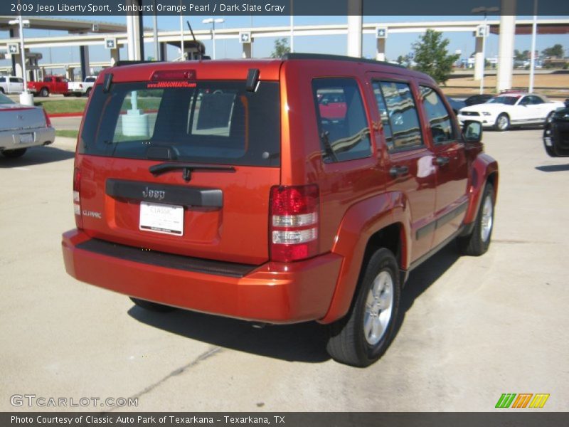 Sunburst Orange Pearl / Dark Slate Gray 2009 Jeep Liberty Sport