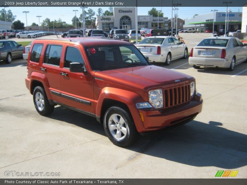 Sunburst Orange Pearl / Dark Slate Gray 2009 Jeep Liberty Sport
