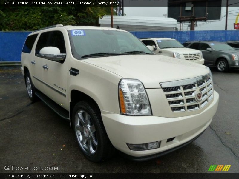 White Diamond / Ebony/Ebony 2009 Cadillac Escalade ESV AWD