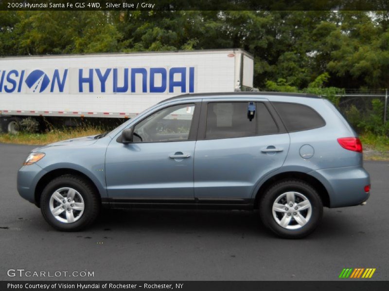 Silver Blue / Gray 2009 Hyundai Santa Fe GLS 4WD