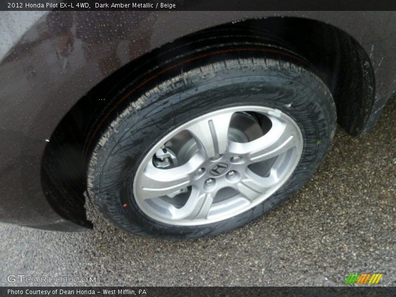 Dark Amber Metallic / Beige 2012 Honda Pilot EX-L 4WD