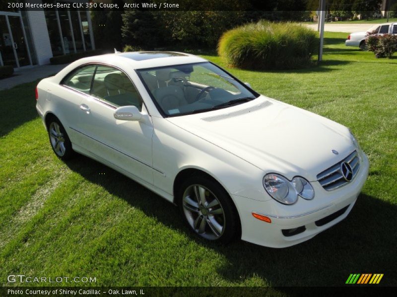Arctic White / Stone 2008 Mercedes-Benz CLK 350 Coupe