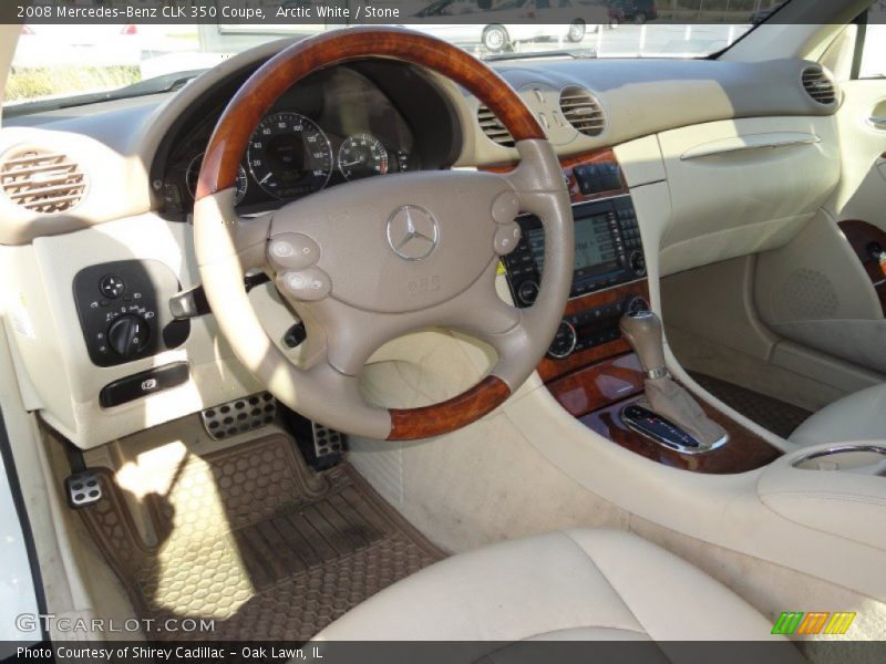 Arctic White / Stone 2008 Mercedes-Benz CLK 350 Coupe