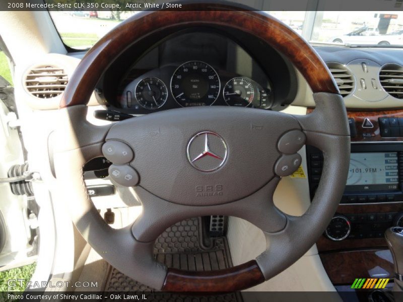 Arctic White / Stone 2008 Mercedes-Benz CLK 350 Coupe