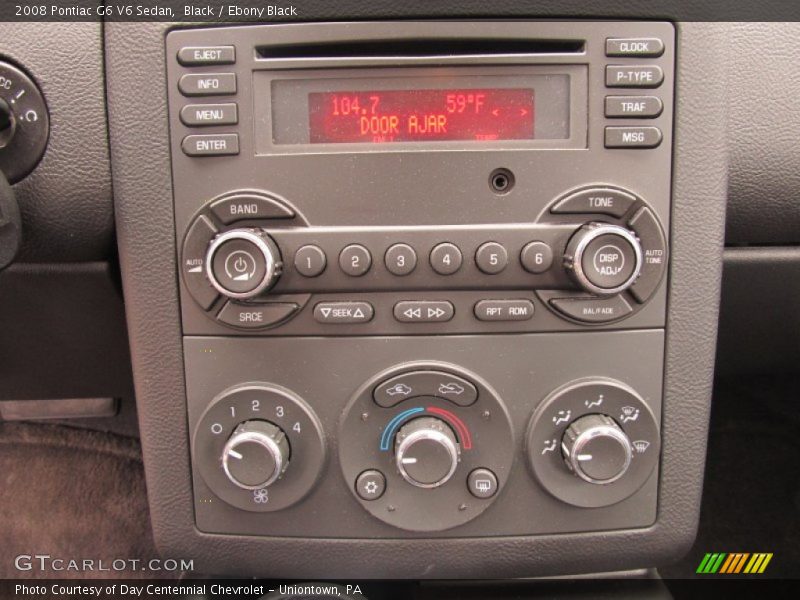 Black / Ebony Black 2008 Pontiac G6 V6 Sedan