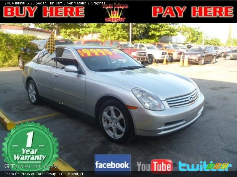 Brilliant Silver Metallic / Graphite 2004 Infiniti G 35 Sedan