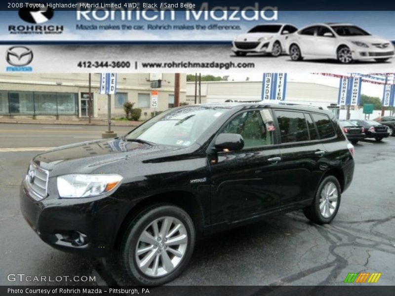 Black / Sand Beige 2008 Toyota Highlander Hybrid Limited 4WD