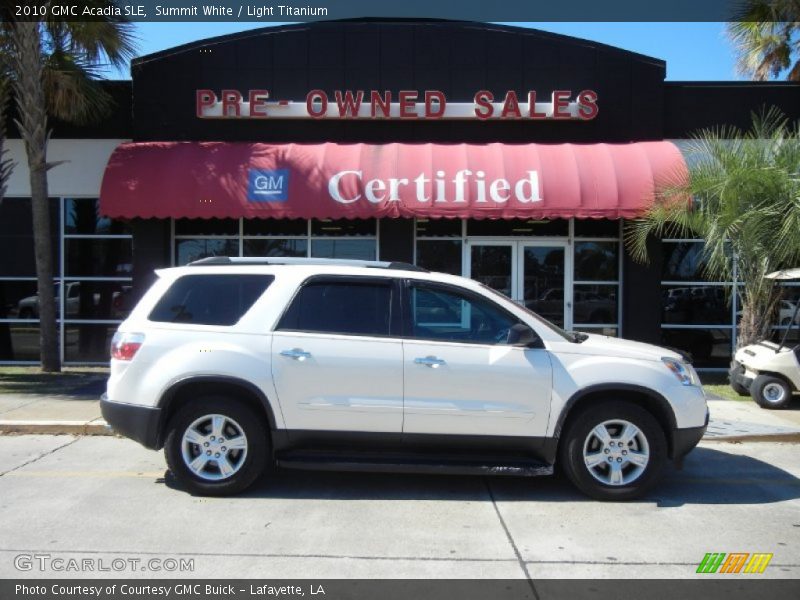 Summit White / Light Titanium 2010 GMC Acadia SLE