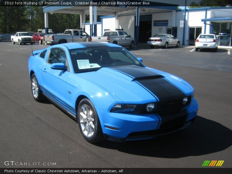 Grabber Blue / Charcoal Black/Grabber Blue 2010 Ford Mustang GT Premium Coupe