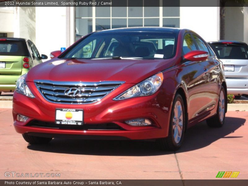 Sparkling Ruby Red / Camel 2012 Hyundai Sonata Limited