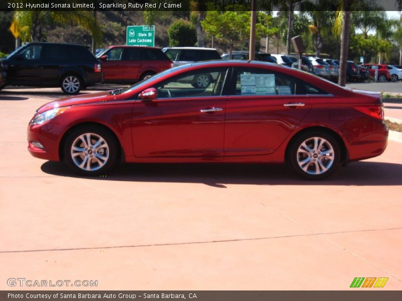 Sparkling Ruby Red / Camel 2012 Hyundai Sonata Limited