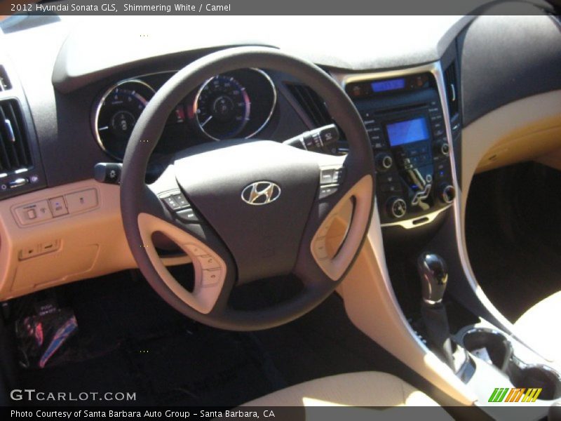 Shimmering White / Camel 2012 Hyundai Sonata GLS
