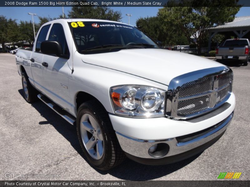 Bright White / Medium Slate Gray 2008 Dodge Ram 1500 Big Horn Edition Quad Cab