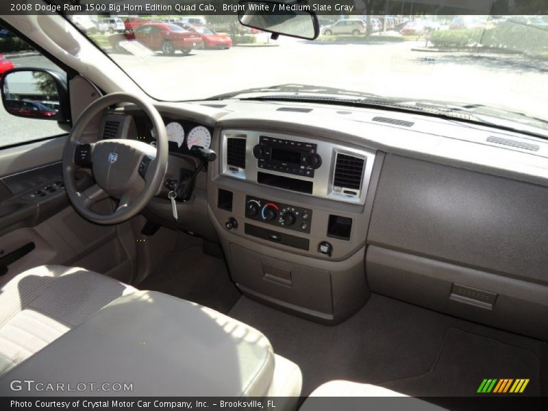 Bright White / Medium Slate Gray 2008 Dodge Ram 1500 Big Horn Edition Quad Cab