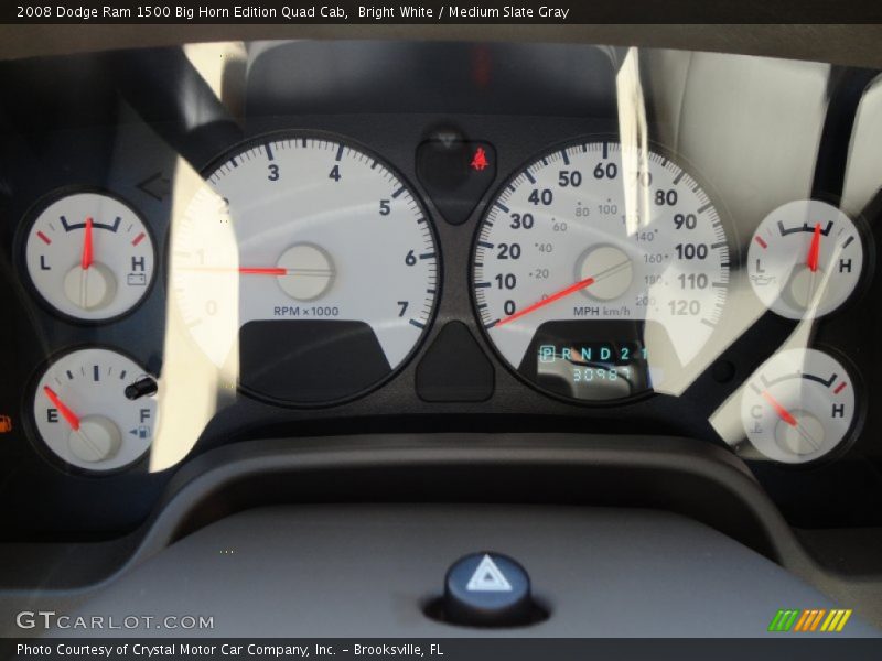 Bright White / Medium Slate Gray 2008 Dodge Ram 1500 Big Horn Edition Quad Cab