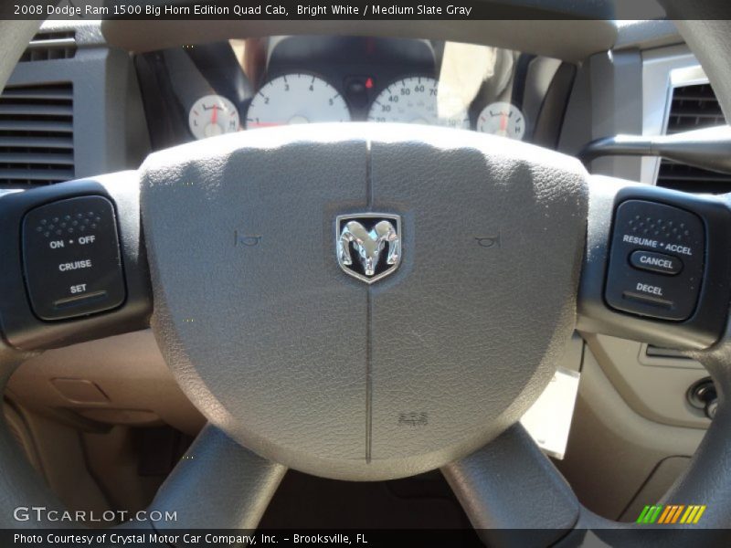 Bright White / Medium Slate Gray 2008 Dodge Ram 1500 Big Horn Edition Quad Cab