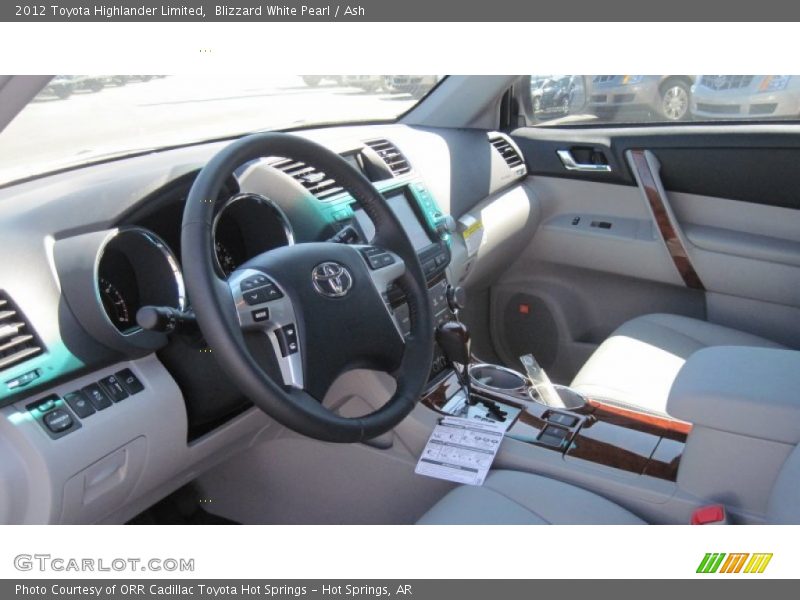 Blizzard White Pearl / Ash 2012 Toyota Highlander Limited