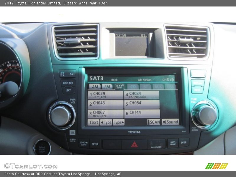 Blizzard White Pearl / Ash 2012 Toyota Highlander Limited