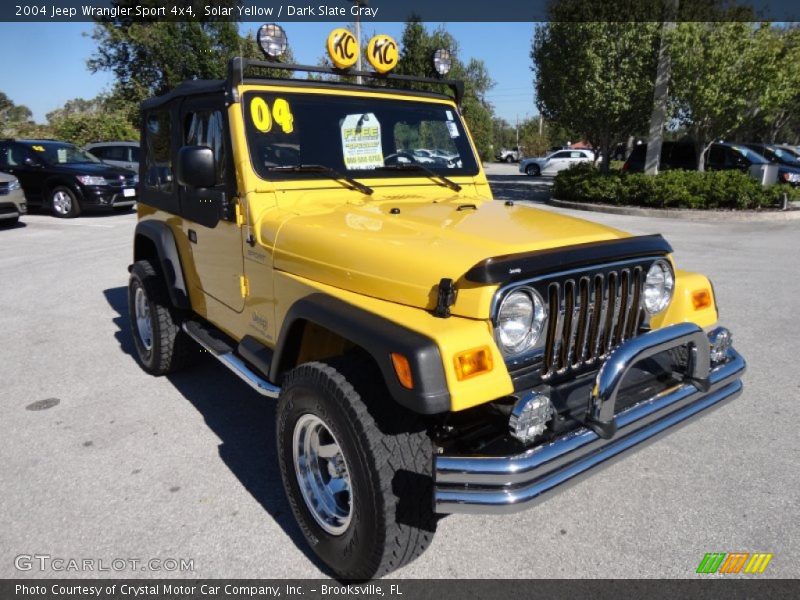 Solar Yellow / Dark Slate Gray 2004 Jeep Wrangler Sport 4x4