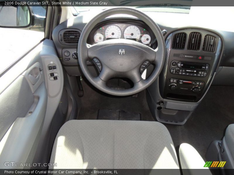 Stone White / Medium Slate Gray 2006 Dodge Caravan SXT