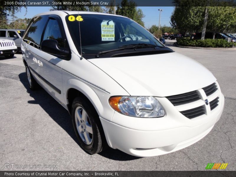 Stone White / Medium Slate Gray 2006 Dodge Caravan SXT